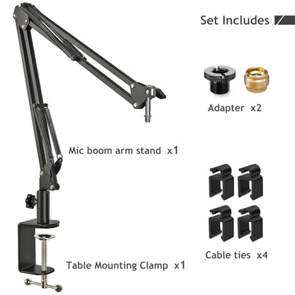 Adjustable Seiren Mic Boom Arm, Mic Stand Compatible with Razer Seiren X Mini V2 V3 USB Streaming Microphone for Recording, Gaming, Podcast