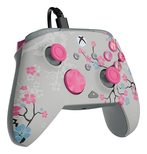 Turtle Beach Rematch Advanced Wired Gaming Controller for Xbox & PC | Xbox Series X|S, Xbox One, PC, 2 Remappable Buttons, Hall-Effect Triggers, Audio Controls, Glows-in-the-Dark, Cherry Blossom - color: Cherry Blossom