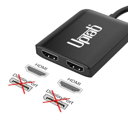 Mini DisplayPort to Dual HDMI 4K@60Hz Adapter Multi-Stream Transport (MST) Hub, DP to 2X HDMI 2.0