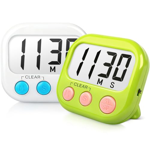 Classroom Timers for Teachers Kids Large Magnetic Digital Timer Teacher Supplies 2 Pack-Green White - color: Green White