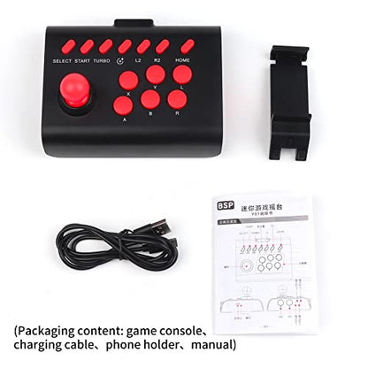 RALAN Mini Arcade Fight Stick, Street Fighter Arcade Game Fighting Joystick with Turbo & Macro Functions Compatible with PS3/PS4/ Nintendo Switch/PC Windows/Steam