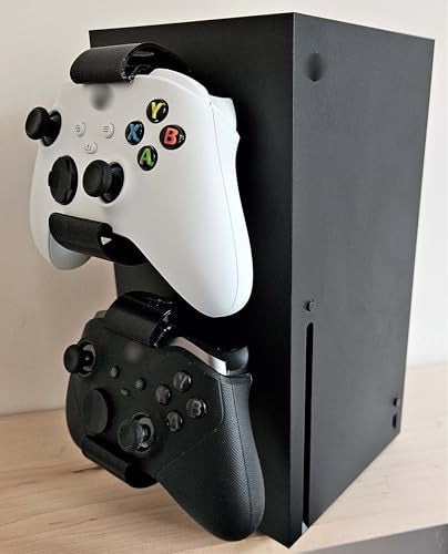 Controller Holder – Under Desk or Wall Mount Compatible with PS5 DualSense and Xbox Controllers | Quick Snap-in Design | Made in USA - color: Black, size: Xbox