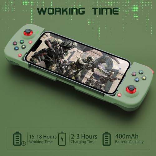 Joso Phone Controller for iPhone/Android Support Phone Case, Mobile Gaming Controller with Ergonomic Design - Wireless Gamepad for Cloud Gaming & PS Remote Play - color: Green