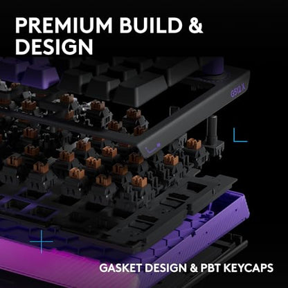 Logitech G512 X 98 TMR + Linear Switch Mechanical Gaming Keyboard - Black | Hot-Swappable 9x TMR Rapid Trigger + Linear Mechanical Switches, Gasket, PBT Keycaps, <8K, LIGHTSYNC RGB, for PC & Mac - color: Black, size: 98 percent, style: Linear Switches