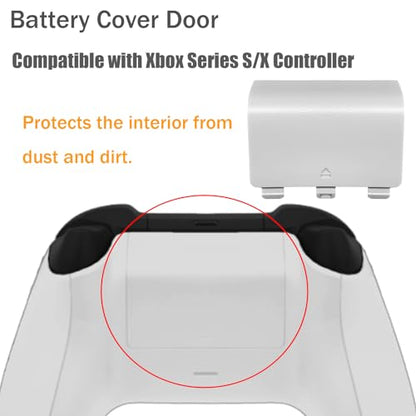 4 Pack Battery Back Cover for Xbox Series X/Series S Controller, Battery Back Shell Repair Part Compatible with Xbox Series X/Series S Controller (Black&White) - color: Black&White