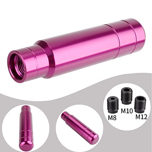 BARTOO Aluminum Weighted Manual Shift knobs, Long Stick Shift Knob Gear Shifter Knobs, Car Accessories Lever Cover Head Universal Shifter Knobs with 3 Threaded Adapters (Purple) - color: Purple