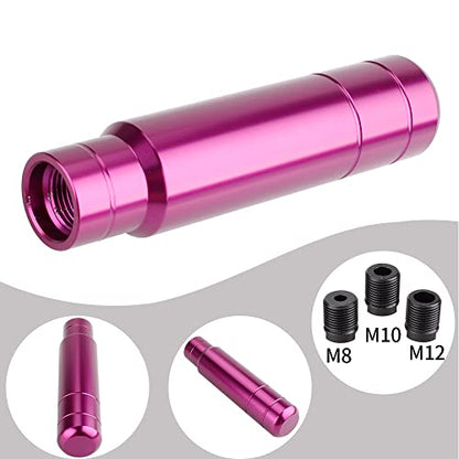 BARTOO Aluminum Weighted Manual Shift knobs, Long Stick Shift Knob Gear Shifter Knobs, Car Accessories Lever Cover Head Universal Shifter Knobs with 3 Threaded Adapters (Purple) - color: Purple