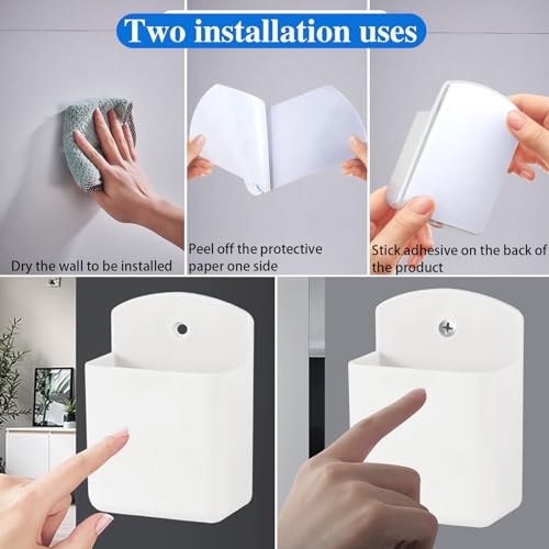 KAKAMINA Remote Control Holder Wall Mount, 6PCS Adhesive TV Remote Holder | Includes Screws and Adhesive Backing for Easy Installation. Holds TV Remotes, Pens, Keys and Other Small Items
