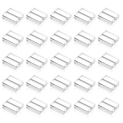 Yalikop Acrylic Place Card Holders 1.2 Inch Name Card Holder Stands Clear Table Number Stands Wedding Sign Holders Display Stand for Table Wedding Photos Office Menu Meeting(25 Pieces)
