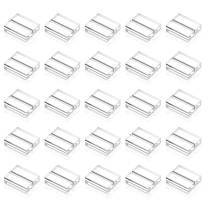 Yalikop Acrylic Place Card Holders 1.2 Inch Name Card Holder Stands Clear Table Number Stands Wedding Sign Holders Display Stand for Table Wedding Photos Office Menu Meeting(25 Pieces)