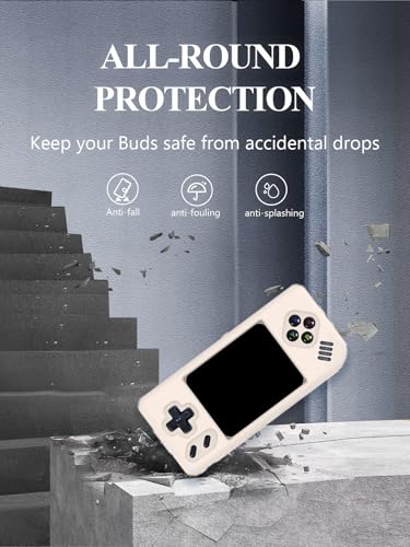 Silicone Case for Anbernic RG28XX Retro Video Handheld Game Console 2.83-inch,Full Body Soft Silicone Handheld Game Console Drop-Proof Protector Case with Shockproof,Non-Slip,Anti-Collision,Cream. - color: Cream