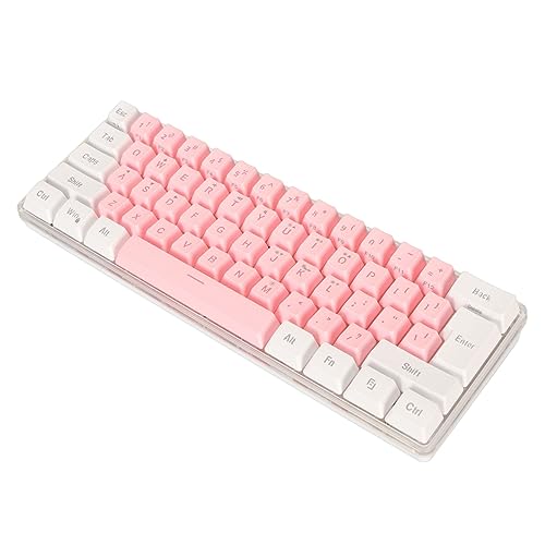 ZJchao Gaming Keyboard 60% Layout Mechanical Keyboard 61 Keys Wired RGB Compact Keyboard for Typist (White Pink) - size: White Pink