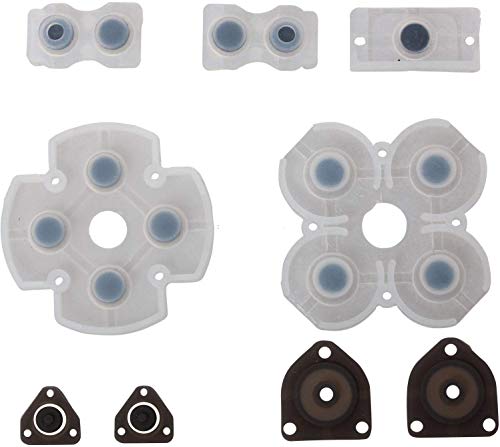 For PS4 L1 R1 L2 R2 Trigger Springs Buttons + 2 Joystick Thumb Sticks + 2 Joystick Silicone Caps + 2 Springs + 1 Screwdriver + 1 Set Silicone Conductive Rubber Pads