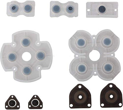For PS4 L1 R1 L2 R2 Trigger Springs Buttons + 2 Joystick Thumb Sticks + 2 Joystick Silicone Caps + 2 Springs + 1 Screwdriver + 1 Set Silicone Conductive Rubber Pads