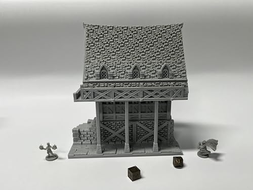 HAUTICO Medieval Gothic Miniature Building – Paintable Tabletop Terrain for D&D, Wargames & Dioramas 18mm (Medium Scale)