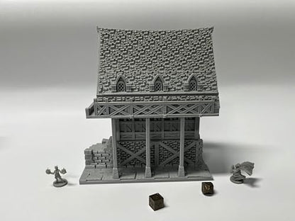 HAUTICO Medieval Gothic Miniature Building – Paintable Tabletop Terrain for D&D, Wargames & Dioramas 18mm (Medium Scale)