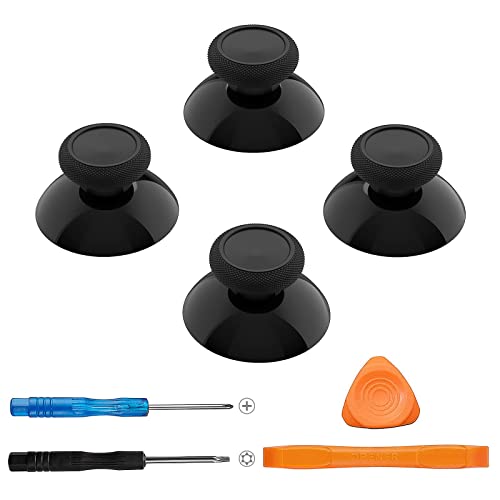 TOMSIN Replacement Joysticks for Xbox One Series X/S Controller,4PCS True Rubberized Thumbsticks Repair Kit for Xbox One Wireless Controller(Black) - color: Black
