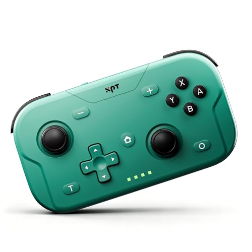 XPT Portable Mini Controller for Nintendo Switch 2/Switch 1/PC/iOS/Android/Steamdeck, Joystick Lift and Down Design,Wireless Bluetooth & Wired Gamepad with Turbo Function, 6-Axis Gyro, HD Vibration & 3D Joysticks, Home Button Wake-Up (green) - color: Gree