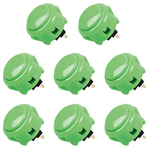 Sanwa JLF-TP-8YT Joystick + Sanwa 8 pcs OBSF-30 Push Button Bundle Kit Color : Green - for Arcade Game 4 & 8 Way Adjustable, Compatible with Catz Mad SF4 Tournament Joystick S@NWA - color: Green