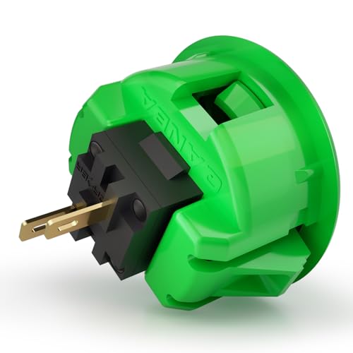QANBA D-lite Arcade Button Original Buttons Snap-In Joystick Arcade Buttons for DIY arcade machines 30mm Push button switch(Boxed） (30mm Green（DL05) 24 Pcs) - size: 30mm Green（DL05) 24 Pcs