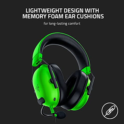 Razer BlackShark V2 X Gaming Headset, 3.5mm Audio Jack, Green - color: Green, size: 3.5 mm, style: PC