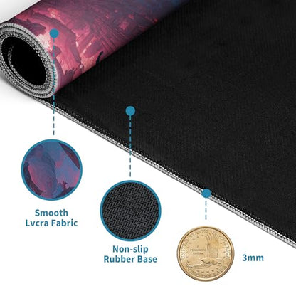 Huge Dragon Mouse Pad Abstract 31.5x11.8 Inch Table Pad Cute Desk Accessories Non-Slip Rubber Base Large Mousepad Stitched Edges Keyboard Mouse Mat Desk Pad for Office and Home - color: Dragon