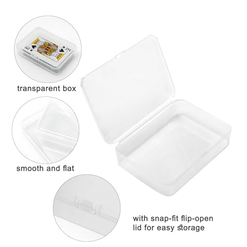 Playing Card Cases 4 Pcs, Plastic Clear Card Holder, Gaming Card Deck Storage Box Snap Closed (NO Cards) - style: 4Pack