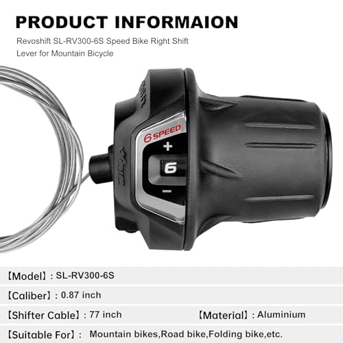 6 Speed Bike Shifter SL-RV300-6 Speed Shifter Lever Bicycle Twist Grip Thumb Gear Shifter for MTB Folding Mountain Bike - size: RV300-6R