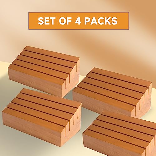 GSE Wooden Playing Card Holders Tray Racks Organizer Set, 6-Inch, 4-Pack | Hand Free Playing Card Trays, Non-Slip Base, For Bridge, Canasta, Hand & Foot, Rummy, UNO Card Games, For Seniors Adults - style: 6-Inch,4-Pack