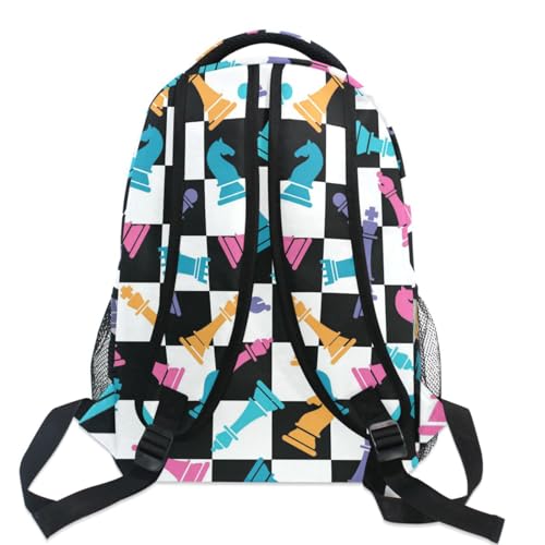 Backpack Colorful Chess Board Bookbag Daypack Travel Hiking Camping School Laptop Bag - color: Multi Pattern 20