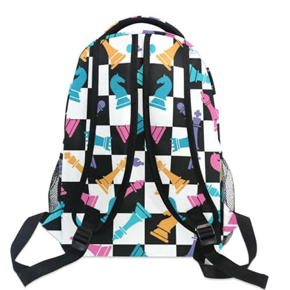 Backpack Colorful Chess Board Bookbag Daypack Travel Hiking Camping School Laptop Bag - color: Multi Pattern 20