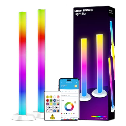 DAYBETTER Smart LED Light Bar,RGBICWW TV Lights for Living Room,Gaming Desk | Remote and App Control,Color Changing,Timing,TV Backlights with Scene and Music Modes,Multiple Placement Options,White - color: White