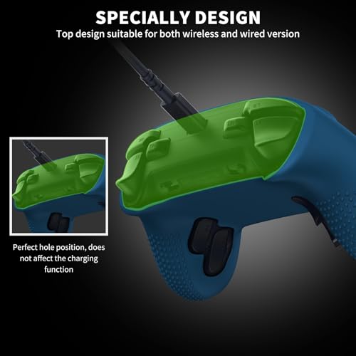 Silicone Grip Skin for Razer Wolverine V3, Protective Cover Compatible with Razer Wolverine V3 Pro Wireless, Gaming Controller Skin with Lanyard (DEEP Blue) - color: DEEP BLUE