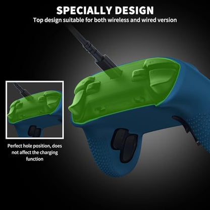 Silicone Grip Skin for Razer Wolverine V3, Protective Cover Compatible with Razer Wolverine V3 Pro Wireless, Gaming Controller Skin with Lanyard (DEEP Blue) - color: DEEP BLUE