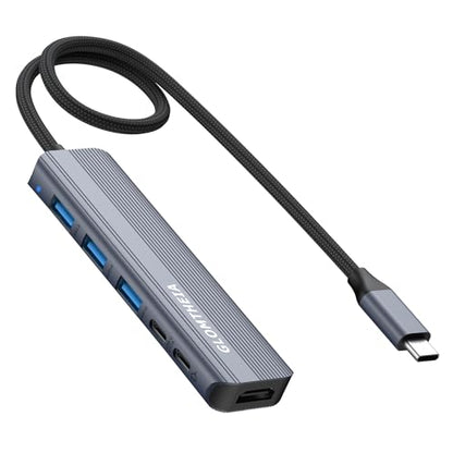 USB C Hub HDMI Multiport Adapter Dongles for MacBook Pro/Air Mac iPad Laptop, Tpye C Multiple Dock with 4k@30Hz HDMI, USB A 3.0, USB C 3.0, 100W Pass Through Charging