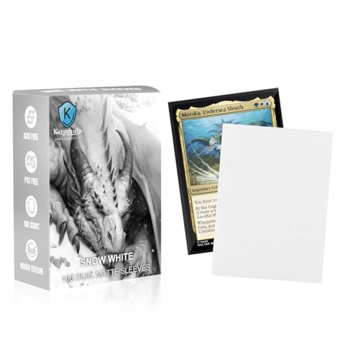 Snow White Dual Matte Card Sleeves, Katomula Card Sleeves for MTG, Standard Card Sleeve for PKM, Flesh & Blood - color: Snow White