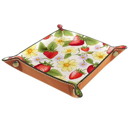 Strawberry and Floral Dice Tray Dice Rolling Tray Folding Dice Holder for Dice Games, Like RPG, DND and Other Table Games - color: Multi 8
