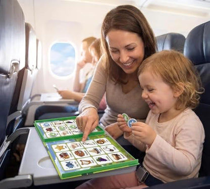 Travofun Magnetic Bible Story Spin & Seek Bingo Game for Kids Ages 3-8 | Portable Christian Learning Toy with Spinner & Question Cards | Interactive Travel Game for Road Trip | Screen Family Activity - style: Bible Bingo