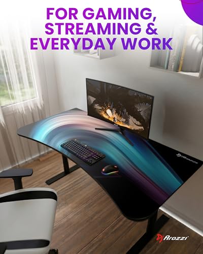 Arozzi Arena Gaming Desk Pad D009 | Full Desk Mouse Pad, Washable Desk Mat, Anti-Slip Rubber Base, Water-Resistant Surface - color: D009