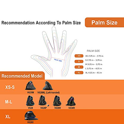 J-Tech Digital Ergonomic Left Hand Mouse with Wireless Connection, AA Battery, 2.4GHz Nano Transceiver, 800, 1200, 1600, 2400 Adjustable DPI; Compatible with Windows and MAC OS [V628ML] - size: Wireless Ergonomic Left Hand Mouse