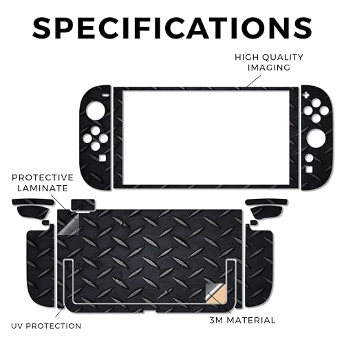 Gaming Skin Compatible with Nintendo Switch 2 Console Only - Black Diamond Plate - Premium 3M Vinyl Protective Wrap Decal Cover - Easy to Apply | Crafted in The USA by MightySkins