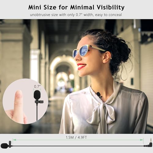 DUNGZDUZ 2-Pack 3.5mm Lavalier Mics for DJI Mic 2 and RØDE Wireless GO II | TRS Clip-on Mic for Wireless Transmitters, Clear Voice Pickup, Ideal for Streaming, Interviews and Vlogging