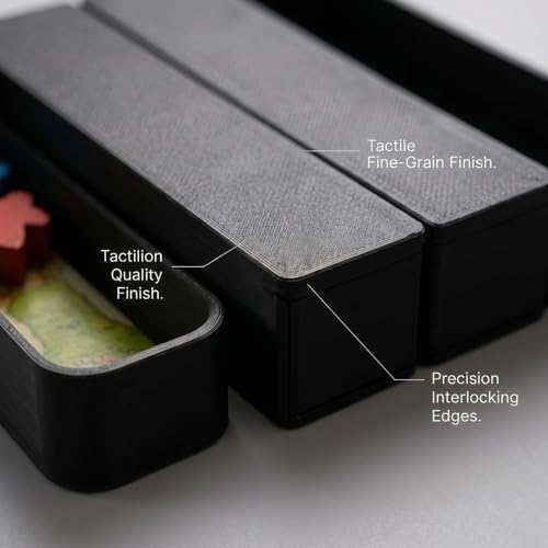 Board Game Insert Organizer Compatible with Carcassonne, Premium Tabletop Storage Solution for Base Game and Multiple Expansions, Wooden/Polymer Tile and Meeple Holder (Game NOT Included)