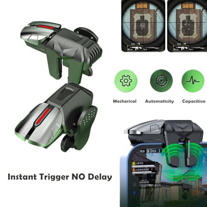 rinsfox Fox Game Triggers With Finger Sleevs, Mobile Game Controllers 6 Finger, Plug and Play Gaming Trigger for iOS and Android Phone(PUBG/Fortnite/Rules)