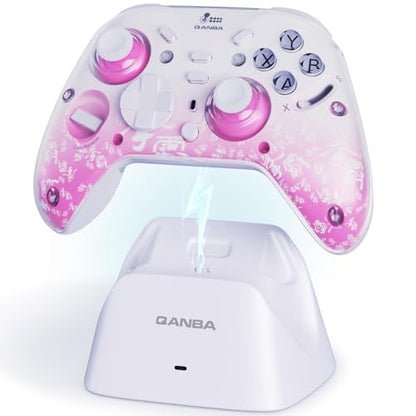 Qanba Phantom Multi-Mode Smart Wireless Controller for Windows PC and Android and iOS and TV，PC Controller With Hall-Effect Joysticks，Tri-Mode Connection (2.4G/Bluetooth/Wired), 1000Hz Polling Rate, Dual Vibration Motors, 6-Axis Gyro, Programmable Back Bu
