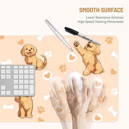 Mousepad Desk Mat Gaming Large Keyboard Cute Office Desktop Computer Laptop Dog XXL Long Giant Big Kawaii Aesthetic Girly Pretty Design Women Girl Gamer Oversized Wide 30x12'' Mousepad - color: Dog