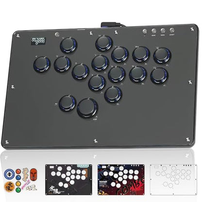 Haute42 U16 Leverless Arcade Stick, Hot-Swap 16-Key Fighting Controller | Custom RGB, Turbo Functions, Hot Swap & SOCD Supported, Compatible with PC/Ps3/Ps4/Switch/Steam Game Keyboard