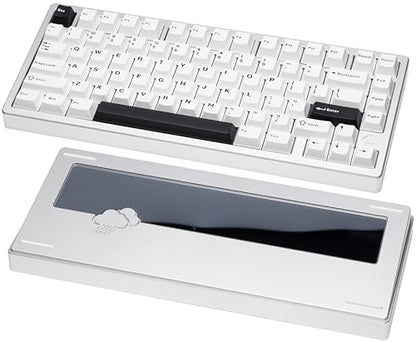 KEEBMONKEY WOBKEY Rainy 75 CNC Aluminum HMX/JWK/Cocoa Switches Triple-Mode Connectivity Mechanical Keyboard with Superior Acoustics, No RGB/PP/Mirrored Glass/3500mAh/Violet Switch (Lite - Silver) - style: Lite - Silver