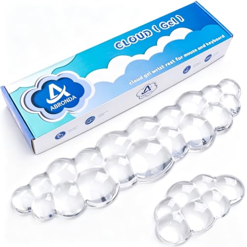 Gel Cloud Keyboard & Mouse Wrist Rest Set - Cloud Keyboard Wrist Rest Pad & Mouse Support for Office Gaming Pad Computer Laptop Ergonomic Comfortable Pain Relief- Cloud Pad Set - color: Pad Set - Transparent