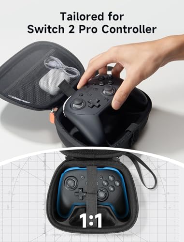JSAUX Case for Nintendo Switch 2 Pro Controller, Travel Protective Case | Carry Case, Travel Protective Case, All-around Protection, Portable Carrying Bag, Black - color: Classic Style